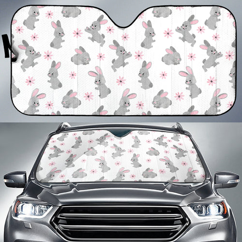 Watercolor Cute Rabbit Pattern Car Sun Shade