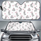 Watercolor Cute Rabbit Pattern Car Sun Shade