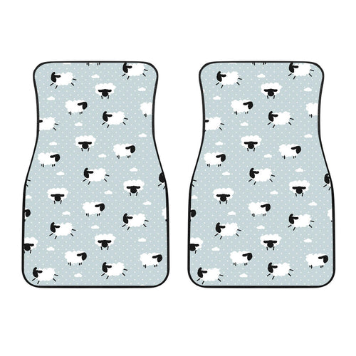 Sheep Polka Dot Cloud Pattern Front Car Mats