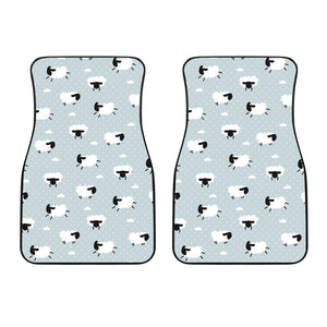 Sheep Polka Dot Cloud Pattern Front Car Mats