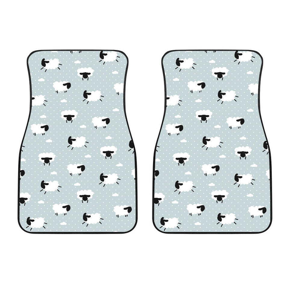 Sheep Polka Dot Cloud Pattern Front Car Mats