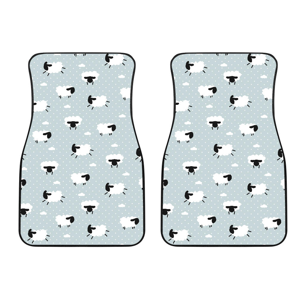 Sheep Polka Dot Cloud Pattern Front Car Mats