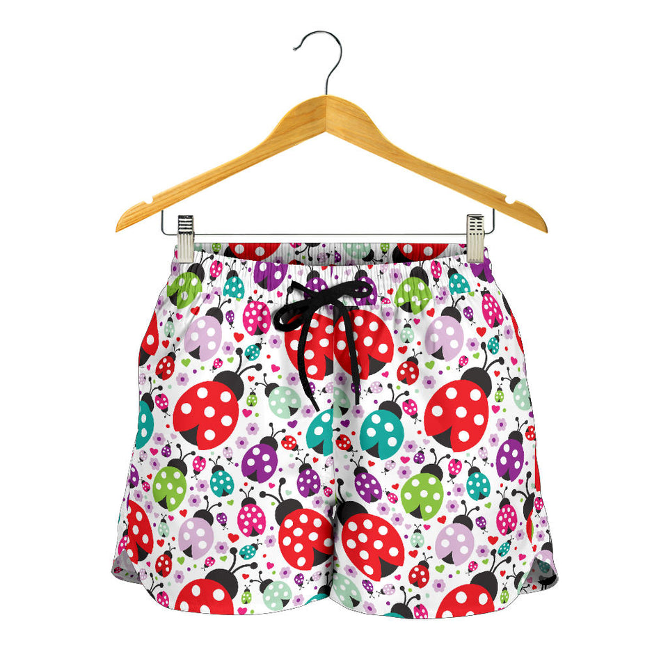 Ladybug Pattern Print Design 03 Women Shorts