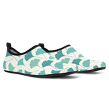 Green Ginkgo Leaves Pattern Aqua Shoes