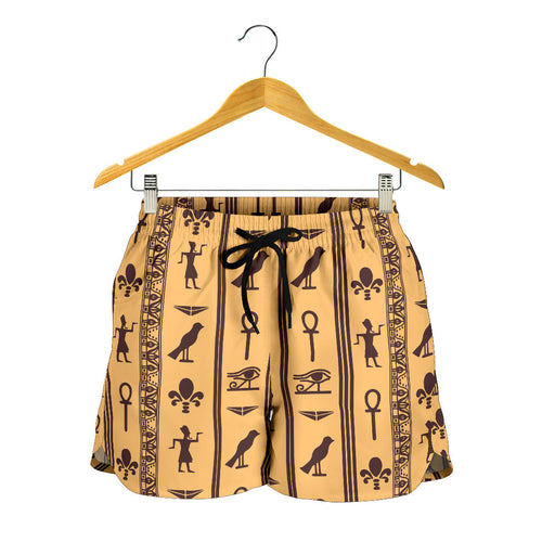 Egypt Hieroglyphics Pattern Print Design 02 Women Shorts