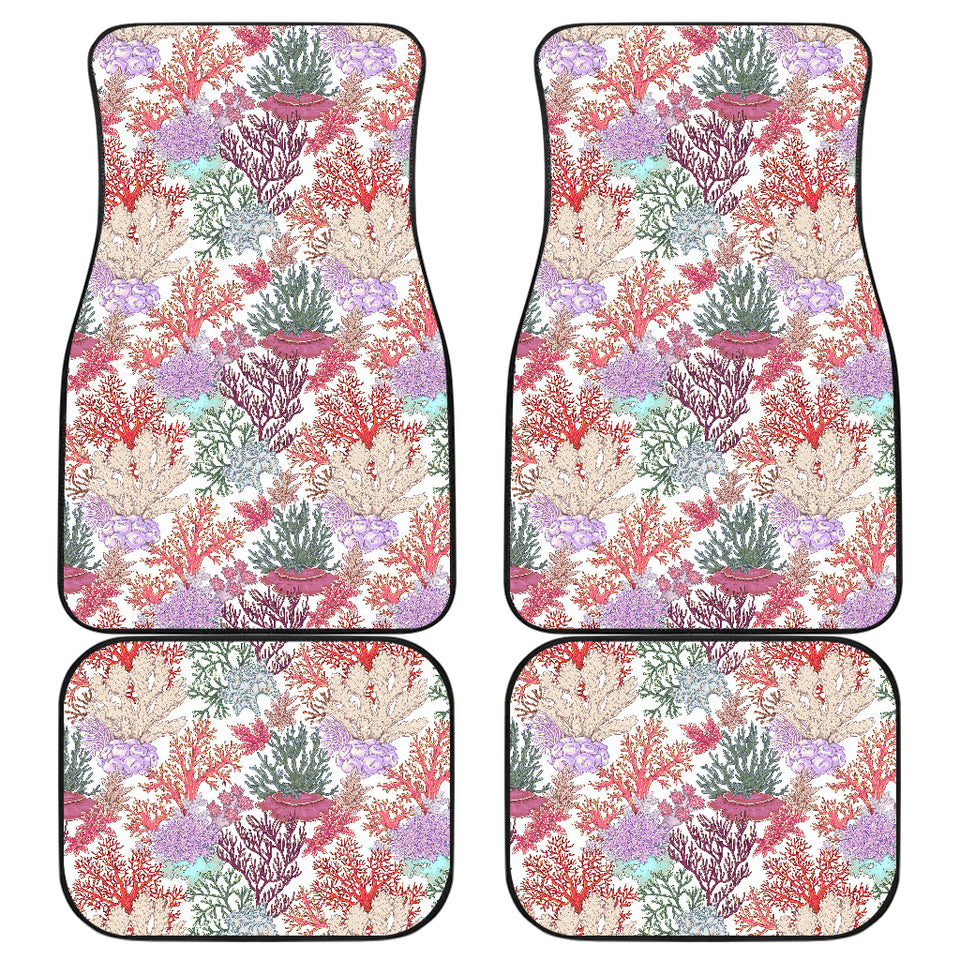 Coral Reef Pattern Print Design 03 Front and Back Car Mats