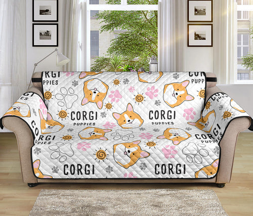 Corgi Dog Pattern Sofa Cover Protector