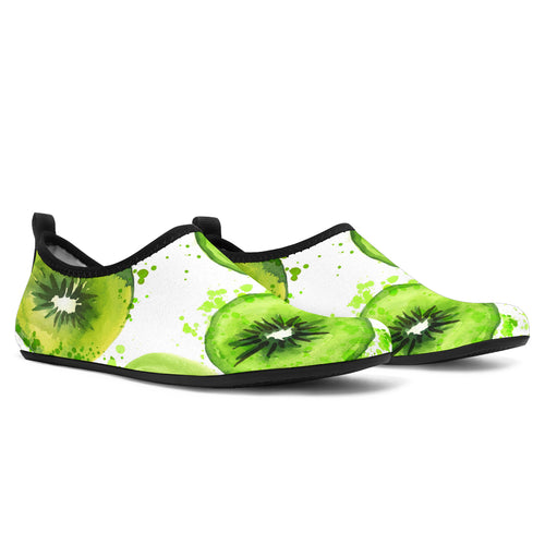 Watercolor Kiwi Pattern Aqua Shoes