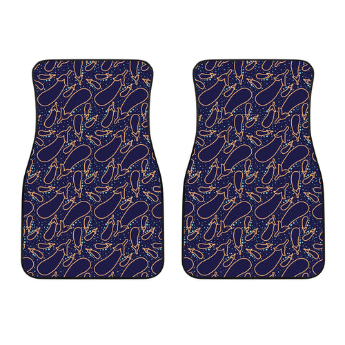 Eggplant Pattern Print Design 04 Front Car Mats