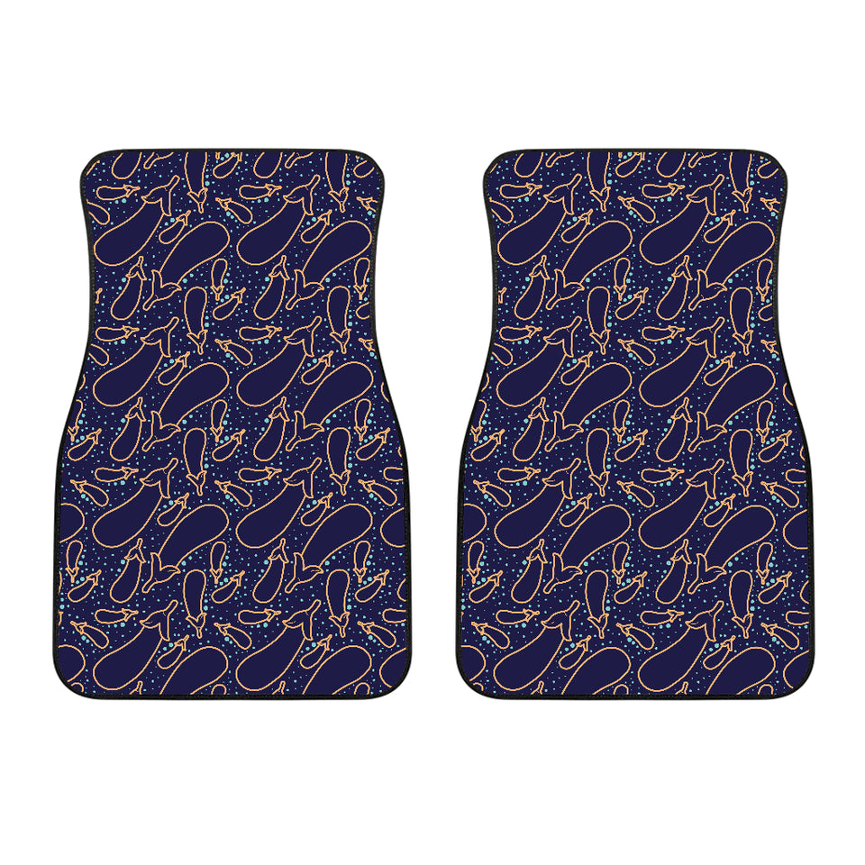 Eggplant Pattern Print Design 04 Front Car Mats