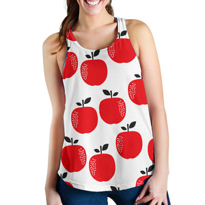 red apples white background Women Racerback Tank Top