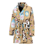 Cow Bottle Of Milk Pattern Women'S Bathrobe