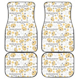 Golden Retriever Pattern Print Design 04 Front and Back Car Mats