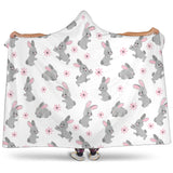 Watercolor Cute Rabbit Pattern Hooded Blanket