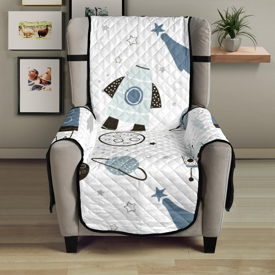 Hand drawn space elements space rocket star planet space probe Chair Cover Protector