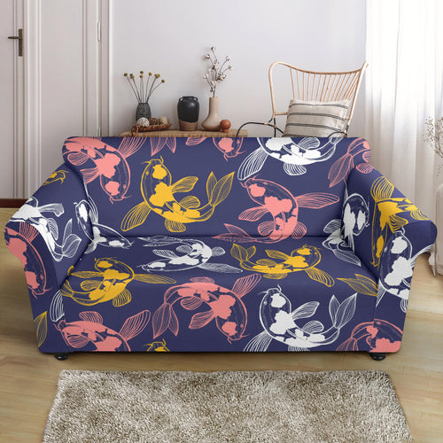 Koi Fish Carp Fish Pattern Loveseat Couch Slipcover