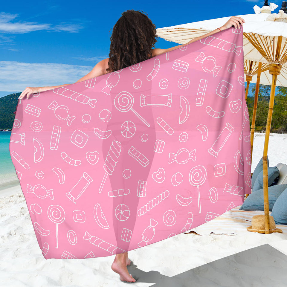 Sweet Candy Pink Background Sarong