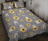 Cute hamster sunflower pattern background Quilt Bed Set