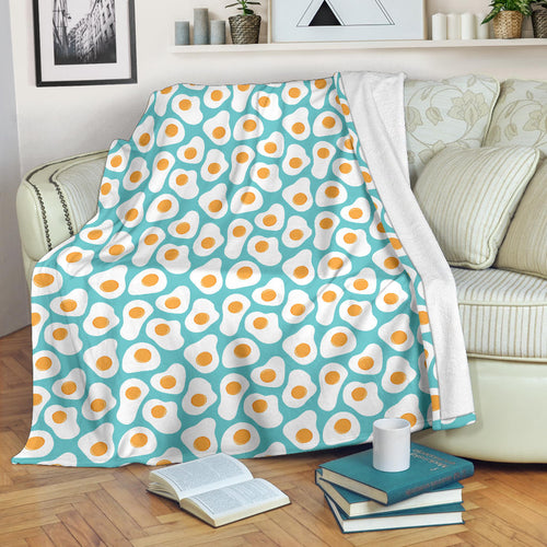 Fried Eggs Pattern Print Design 04 Premium Blanket