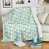 Fried Eggs Pattern Print Design 04 Premium Blanket