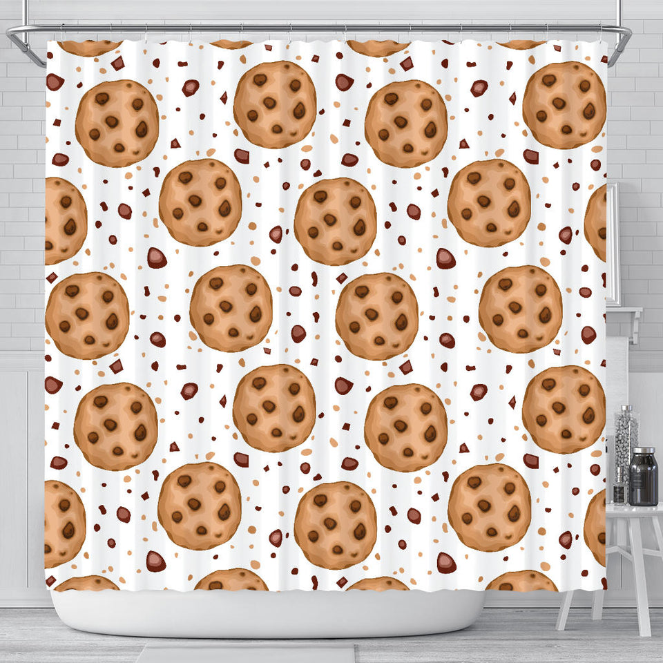 Chocolate Chip Cookie Pattern Shower Curtain Fulfilled In US