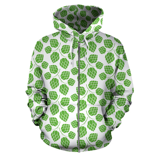 Hop Pattern Background Zip Up Hoodie