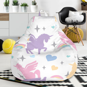 Colorful Unicorn Rainbow Heart Pattern Bean Bag Cover