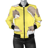 Cute Hamster Pattern Women'S Bomber Jacket