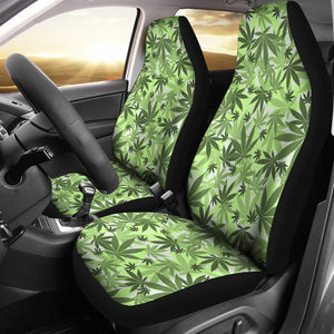 Canabis Marijuana Weed Pattern Print Design 01 Universal Fit Car Seat Covers