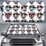 Cute Ninja Design Pattern Car Sun Shade