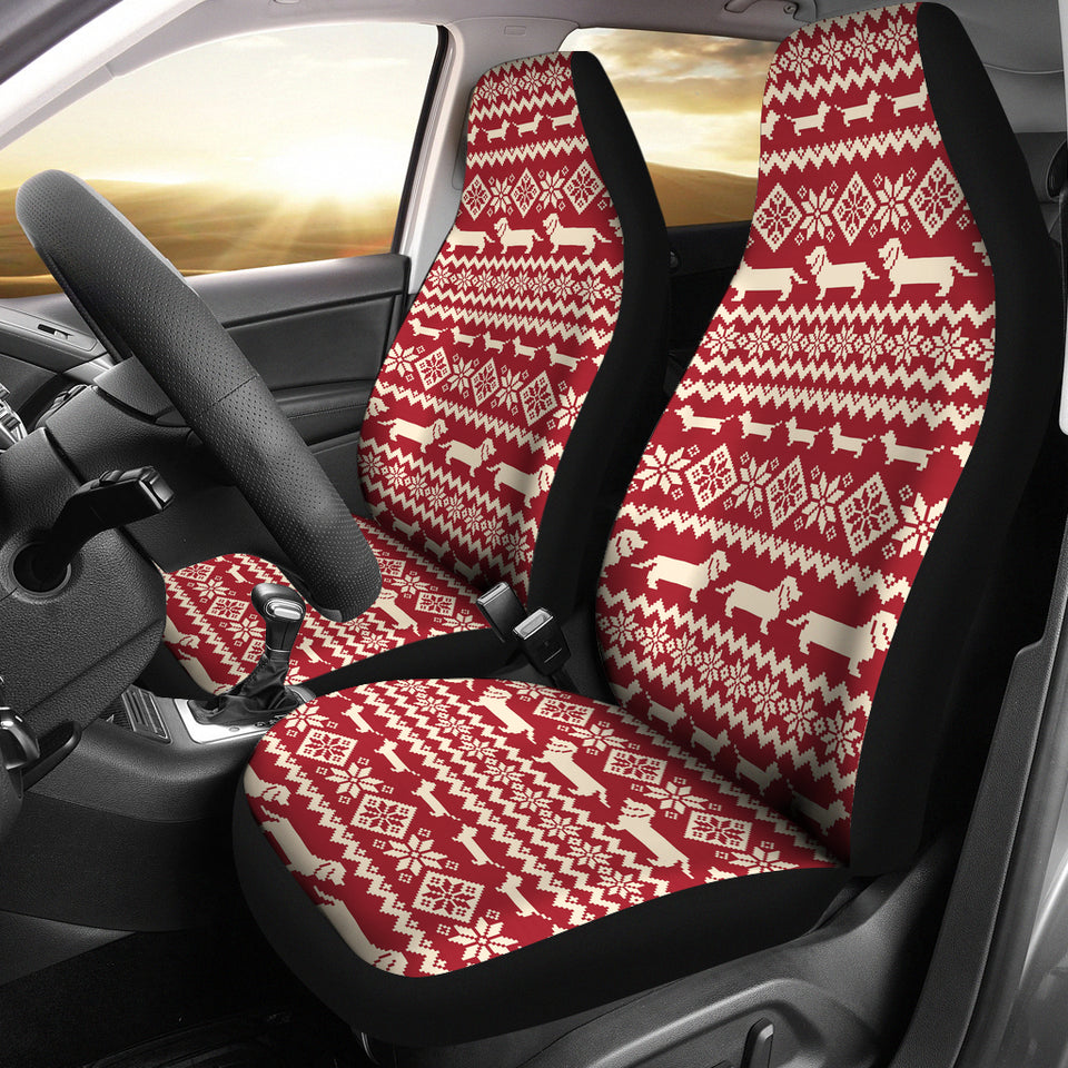 Dachshund Nordic Pattern Universal Fit Car Seat Covers