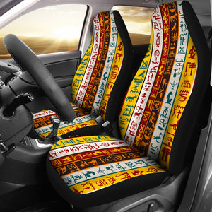 Egypt Hieroglyphics Pattern Print Design 01 Universal Fit Car Seat Covers