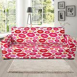 Lips Pattern Print Design 01 Sofa Slipcover