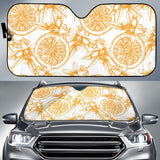 Hand Drawn Orange Fruit Pattern Car Sun Shade