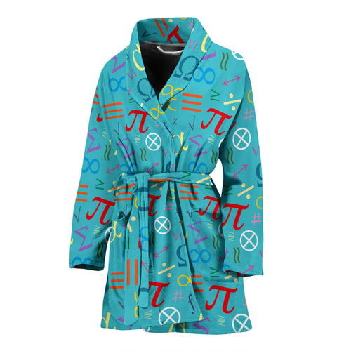 Math Pattern Print Design 02 Women's Bathrobe