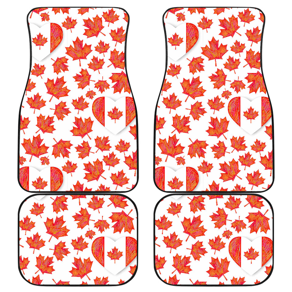 Canada Pattern Print Design 02 Front and Back Car Mats