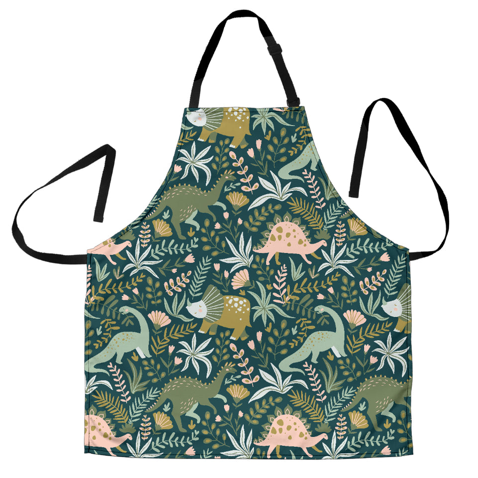Dinosaurs Tropical Leaves Flower Pattern Adjustable Apron