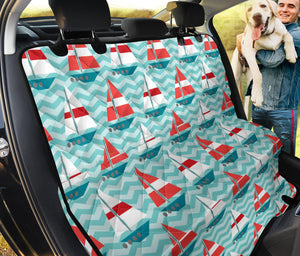 Red White Sailboat Wave Background Dog Car Seat Covers