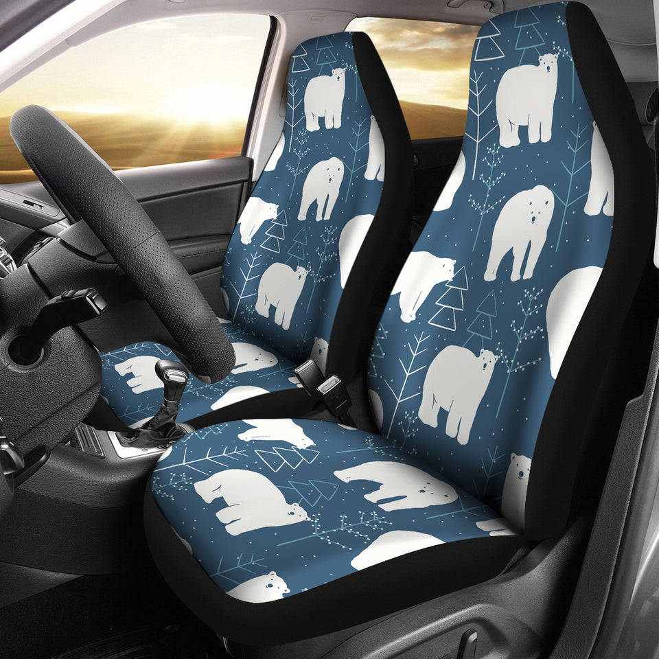 Polar Bear Mother Her Child Pattern  Universal Fit Car Seat Covers