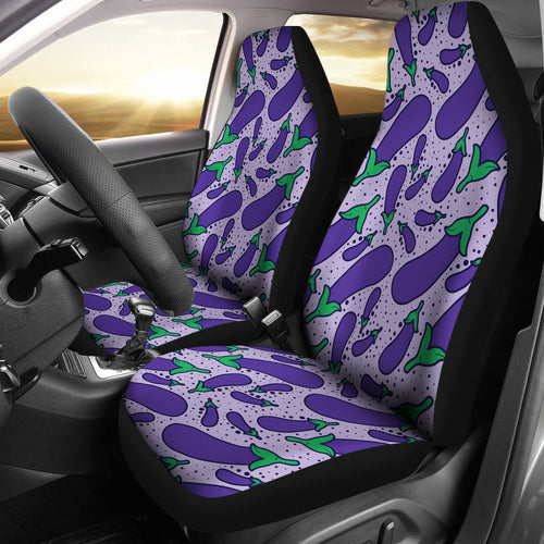 Eggplant Pattern Print Design 03 Universal Fit Car Seat Covers