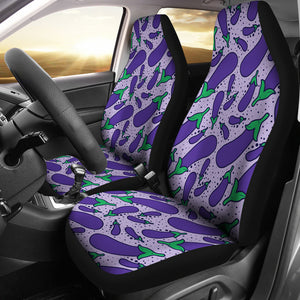 Eggplant Pattern Print Design 03 Universal Fit Car Seat Covers