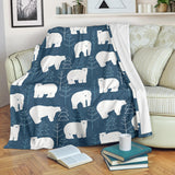 Polar Bear Mother Her Child Pattern Premium Blanket