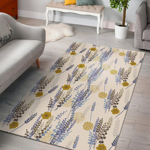 Lavender Modern Pattern Blackground Area Rug