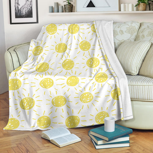 Hand Drawn Sun Pattern Premium Blanket
