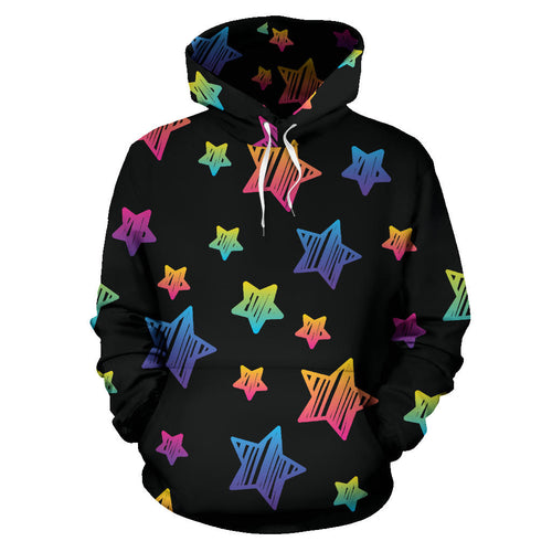 Colorful Star Pattern Men Women Pullover Hoodie