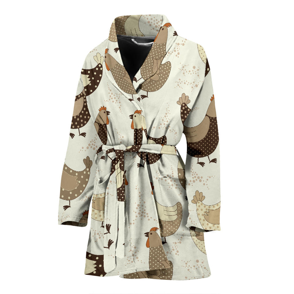 Cute Rooster Chicken Cock Women'S Bathrobe