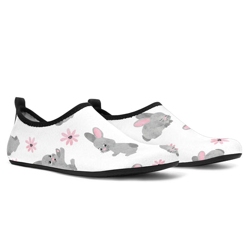 Watercolor Cute Rabbit Pattern Aqua Shoes