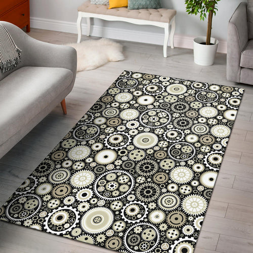 Gear Pattern Print Design 02 Area Rug