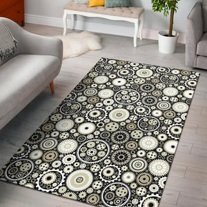 Gear Pattern Print Design 02 Area Rug