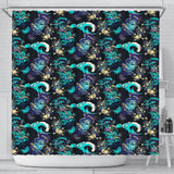 Dragon Sea Wave Pattern Shower Curtain Fulfilled In US